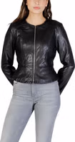 Black Polyester Leather Jacket 1