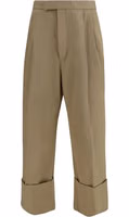Beige Cotton Casual Pants 1
