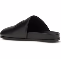 Black Calf Leather Bos Taurus Mules 3