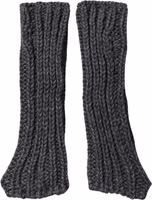 Gray Acrylic Knitted Fingerless Arm Warmer Gloves 1