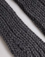 Gray Acrylic Knitted Fingerless Arm Warmer Gloves 2