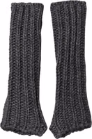 Gray Acrylic Knitted Fingerless Arm Warmer Gloves 3