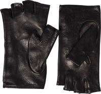 Women Black Embellished Wrist Length Mitten Gloves 2