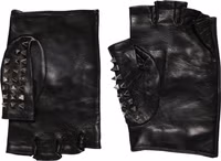 Black Embellished Wrist Length Mitten Women Gloves 2