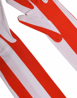 Red White Stripes Nylon Elbow Length Women Gloves 3