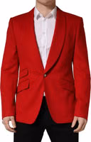 Red Cashmere Single Breasted Jacket Blazer 1