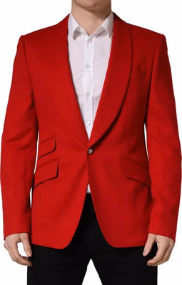Red Cashmere Single Breasted Jacket Blazer