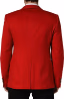Red Cashmere Single Breasted Jacket Blazer 3