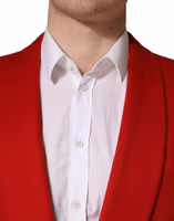 Red Cashmere Single Breasted Jacket Blazer 4