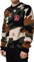 Multicolor Intarsia-Knit Camouflage Pullover Sweater 2