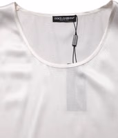 White Satin Polyester SleevelessTank T-shirt 5