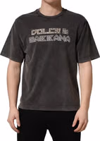 Gray Logo Embellished Men Crew Neck T-shirt 1
