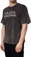 Gray Logo Embellished Men Crew Neck T-shirt 2