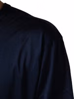 Dark Blue Silk Short Sleeve CrewNeck T-shirt 5