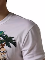 White Palm Embroidered Men Crew Neck T-shirt 2