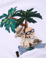 White Palm Embroidered Men Crew Neck T-shirt 4