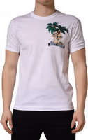 White Palm Embroidered Men Crew Neck T-shirt 5