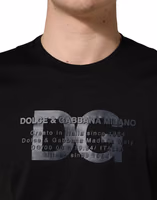 Black Logo DG Print Cotton Crew Neck T-shirt 4