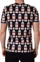 Black Bottle Print Cotton Crew Neck  T-shirt 3