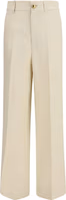 Beige Viscose Casual Pants 1