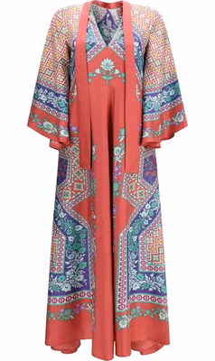Multicolor Silk Casual Dress