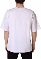 White Cotton Short Sleeves Crew Neck T-shirt 3