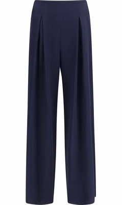 Blue Silk Casual Pants