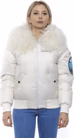 White Polyester Women Bomber Jacket 1