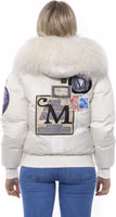 White Polyester Women Bomber Jacket 3