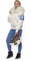 White Polyester Women Bomber Jacket 4