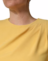 Yellow Silk Long Sleeves Sheath Midi Dress 4