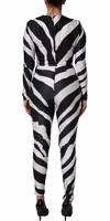 Black White Polyester Zebra Pattern Jumpsuit 3