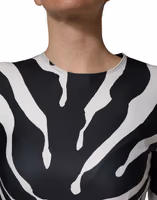 Black White Polyester Zebra Pattern Jumpsuit 4