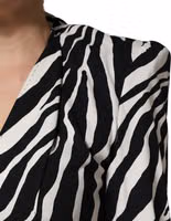 Black White Viscose Zebra Pattern Jumpsuit 4