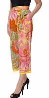 Multicolor FloralPrint Cropped Trouser Pants 2