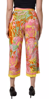 Multicolor FloralPrint Cropped Trouser Pants 3