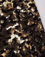 Gold Leopard Sequined Straight Trouser Pants 5