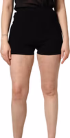 Black Viscose High Waisted Hot Pants Shorts 1