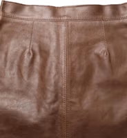 Brown Leather High Waist Bodycon Mini Skirt 4