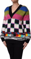Multicolor Stripes V-neck Pullover Sweater 2
