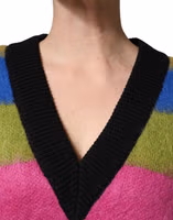 Multicolor Stripes V-neck Pullover Sweater 4