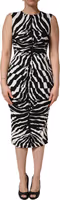 Black White Zebra Cady Calf Length Dress 1