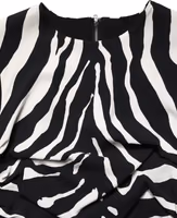 Black White Zebra Cady Calf Length Dress 5
