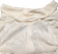 Off White Floral Semi Sheer Silk Blouse Top 5