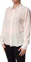Off White Collared Long Sleeves Blouse Top 2