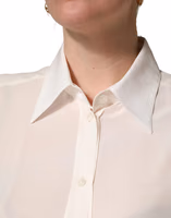 Off White Collared Long Sleeves Blouse Top 4