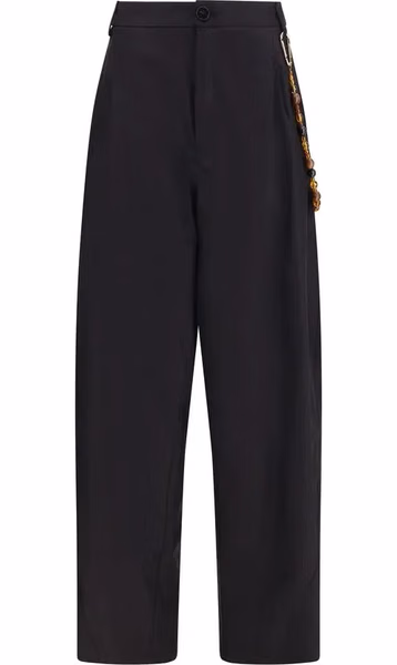 Black Cotton Casual Pants