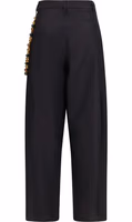 Black Cotton Casual Pants 2