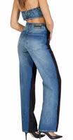 Black Polyester Mom Jeans 2