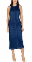 Blue Cotton Long Dress 1
